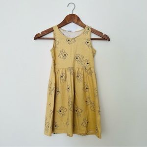 H&M Mustard Yellow Bunny Print Sun Dress